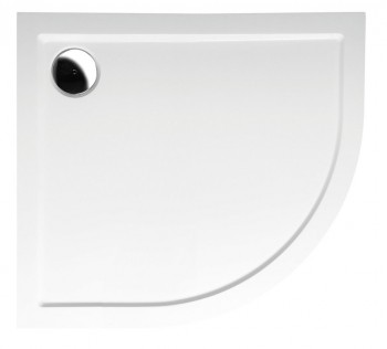POLYSAN KLASIK - RENA L sprchová vanička z litého mramoru, čtvrtkruh 90x80cm, R550, levá, bílá