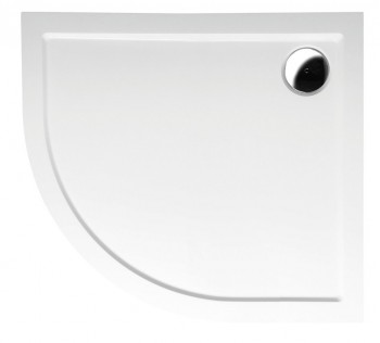 POLYSAN KLASIK - RENA R sprchová vanička z litého mramoru, čtvrtkruh 90x80cm, R550, pravá, bílá