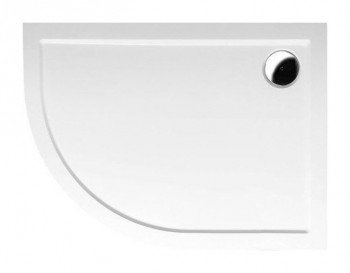 POLYSAN KLASIK - RENA R sprchová vanička z litého mramoru,čtvrtkruh 100x80cm, R550, pravá, bílá
