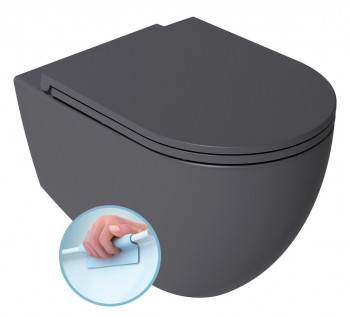 Sapho INFINITY - INFINITY závěsná WC mísa, Rimless, 36,5x53cm, antracit