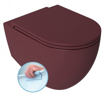 Sapho INFINITY - INFINITY závěsná WC mísa, Rimless, 36,5x53cm, maroon red