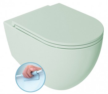 Sapho INFINITY - INFINITY závěsná WC mísa, Rimless, 36,5x53cm, zelená mint