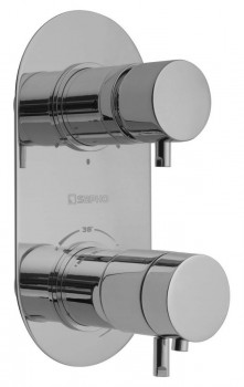 Sapho Rhapsody - RHAPSODY podomítková sprchová termostatická baterie, 3 výstupy, chrom