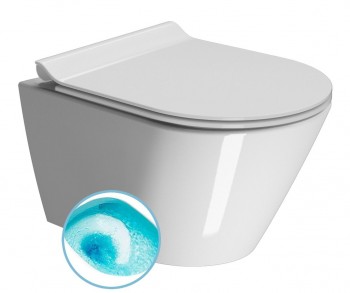 Sapho KUBE X - KUBE X závěsná WC mísa, Swirlflush, 36x50cm, bílá ExtraGlaze