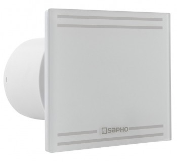 Sapho GLASS VENTILÁTOR - GLASS koupelnový ventilátor axiální, 8W, potrubí 100mm, bílá