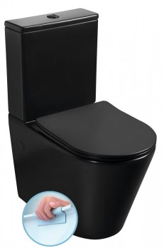 Sapho Paco - PACO RIMLESS WC kombi mísa s nádržkou, spodní/zadní odpad, černá mat