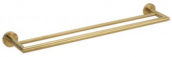 Sapho X-ROUND - X-ROUND GOLD dvojitý držák ručníků 600x120mm, zlato mat