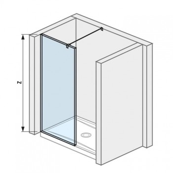 Jika Cubito Pure - Skleněná stěna boční 70x200 cm, čiré sklo, Jika Perla