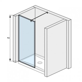 Jika Cubito Pure - Skleněná stěna boční 80x200 cm, čiré sklo, Jika Perla