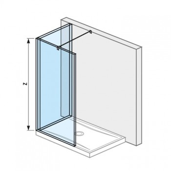 Jika Cubito Pure - Skleněná stěna dvoudílná - L, 120x90 cm, Jika Perla