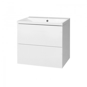 Mereo Aira - Aira, koupelnová skříňka s umyvadlem z litého mramoru 61 cm, bílá