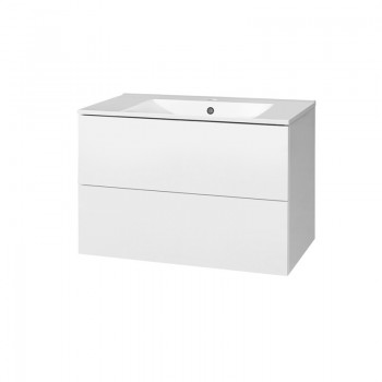 Mereo Aira - Aira, koupelnová skříňka s keramickym umyvadlem 81 cm, bílá