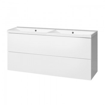 Mereo Aira - Aira, koupelnová skříňka s umyvadlem z litého mramoru 121 cm, bílá