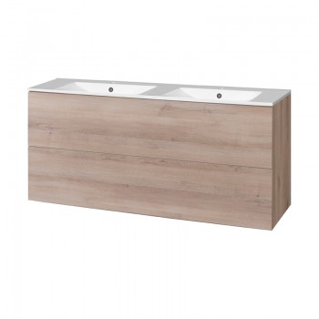 Mereo Aira - Aira, koupelnová skříňka s keramickym umyvadlem 121 cm, dub Kronberg