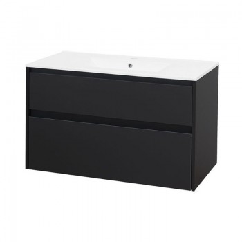 Mereo Opto - Opto, koupelnová skříňka s keramickým umyvadlem 101 cm, černá