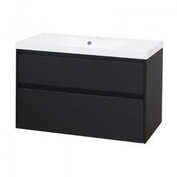 Mereo Opto - Opto, koupelnová skříňka s umyvadlem z litého mramoru 101 cm, černá
