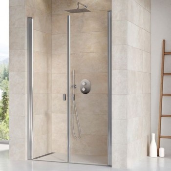 Ravak Chrome - Sprchové dveře dvoukřídlé 90 cm, CSDL2-90, satin/čiré sklo