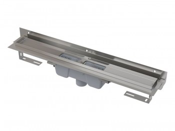 Alcadrain Flexible - Podlahový žlab 650 mm s okrajem pro perforovaný rošt s nastavitelným límcem ke stěně
