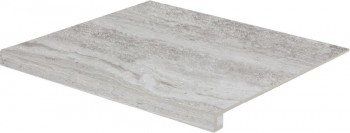 Rako ALBA - schodová tvarovka 60x53 cm, šedá mat/lesk (1ks)