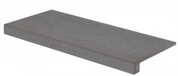 Rako BLOCK - schodová tvarovka 40x80 cm, černá mat (1ks)