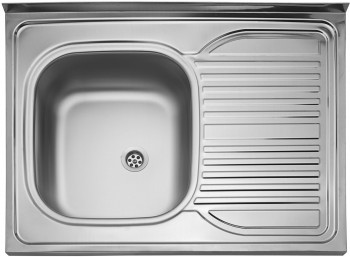 Sinks  - Dřez nerezový CLP-D 800 M 0,5mm levý matný, 800x600 mm