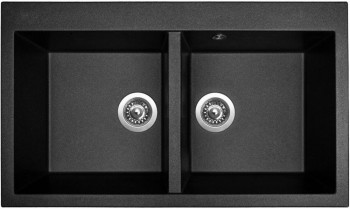 Sinks  - Dřez granitový AMANDA 860 DUO Metalblack, 860x510 mm