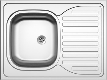 Sinks  - Dřez nerezový CLP-D 800 M 0,5mm matný, 800x600 mm