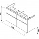 Jika Cubito Pure - Skříňka pod umyvadlo 128x46,7x68,3 cm, 4x zásuvka, bílá | H40J4274025001