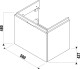 Jika Cubito Pure - Skříňka pod umyvadlo 59x42,7x68,3 cm, 2x zásuvka, bílá | H40J4234025001