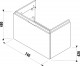Jika Cubito Pure - Skříňka pod umyvadlo 74x42,6x68,3 cm, 2x zásuvka, výřez vlevo, bílá | H40J4254045001