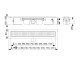 Alcadrain Pro více sérií - Podlahový žlab 1450 mm s okrajem pro perforovaný rošt | APZ1-1450