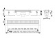 Alcadrain Pro více sérií - Podlahový žlab 1150 mm s okrajem pro perforovaný rošt | APZ1001-1150
