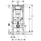 Geberit Duofix - Montážní prvek pro závěsné WC, 112 cm, se splachovací nádržkou pod omítku Sigma 12 odsávání zápachu s odvodem vzduchu | 111.364.00.5