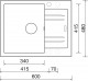 Sinks  - Dřez granitový LINEA 600 N Granblack LEVÝ, 600x480 mm | SIGLI600480N30L