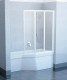 Ravak  - vanová zástěna VS3, 99,6x140 cm, bílá, dekor transparent