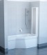 Ravak  - vanová zástěna VS3, 99,6x140 cm, bílá, dekor transparent